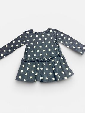 GAP Toddler Navy Peplum Top with White Heart and Star Print